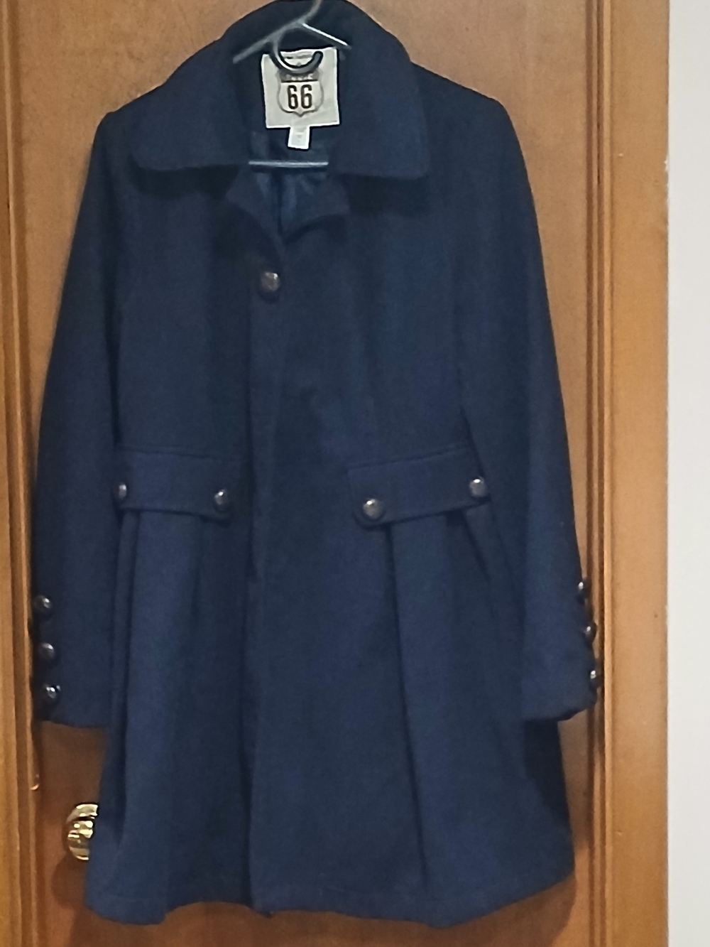 Wool-Blend Navy Women's Coat - Brand